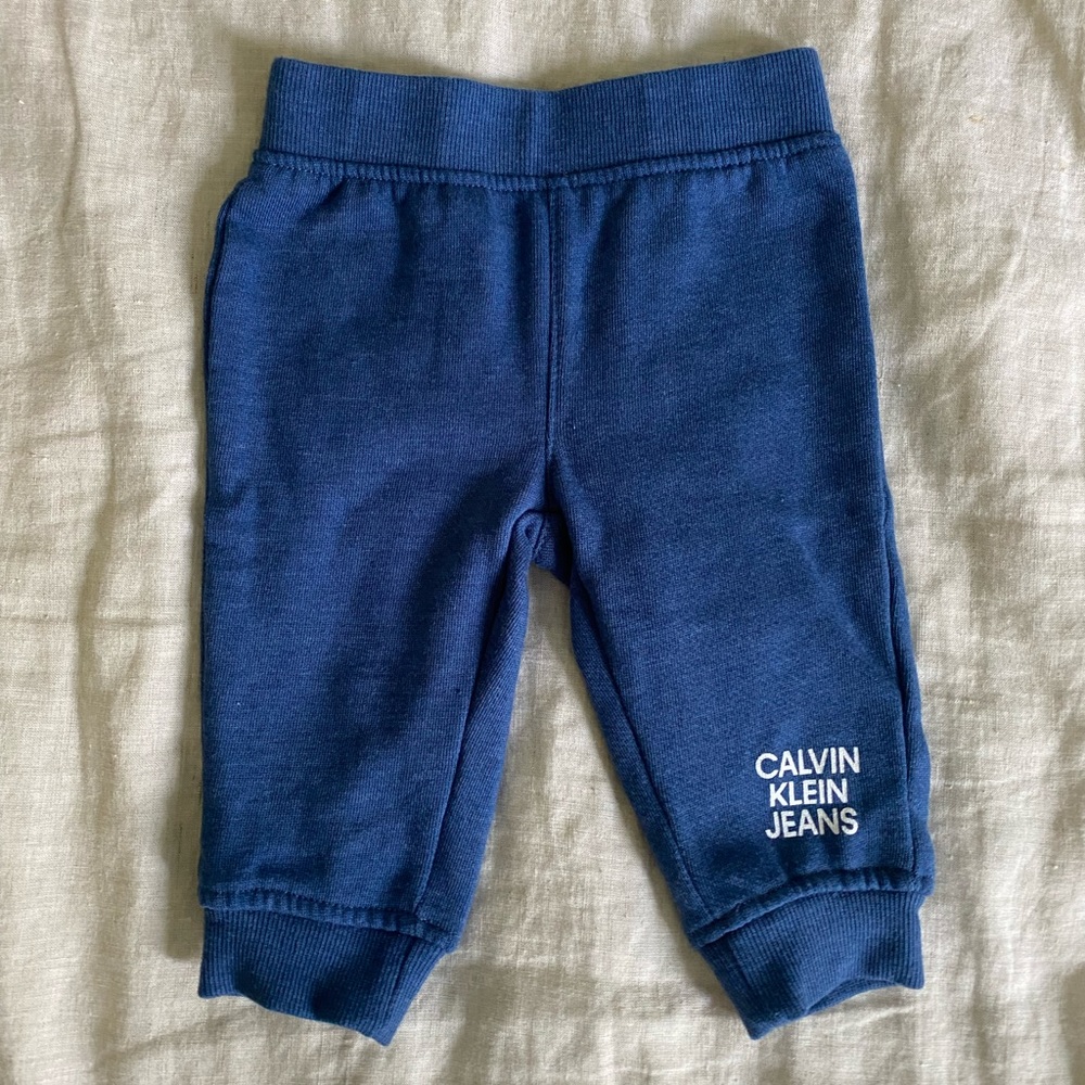 Calvin Klein Baby Boy Blue Jogger Athletic Cozy Sweatpants 3-6 Months